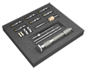 Picture of The Smart Denture Conversion Starter kit includes (6) Low Profile TiBases, six (6) separable fasteners, six (6) prosthetic screws, six (6) lab analogs, two (2) spare separable fasteners, four (4) surgical length TiBases, one (1) torque driver,one (1) insertion/removal tool, one (1) pilot hole drill, one (1) guided screw-head expander drill, one (1) hand reamer, and one (1) Pin Vise. option for Smart Denture Conversion System for Converting Removable to Fixed Prosthesis product (BlueSkyBio.com)